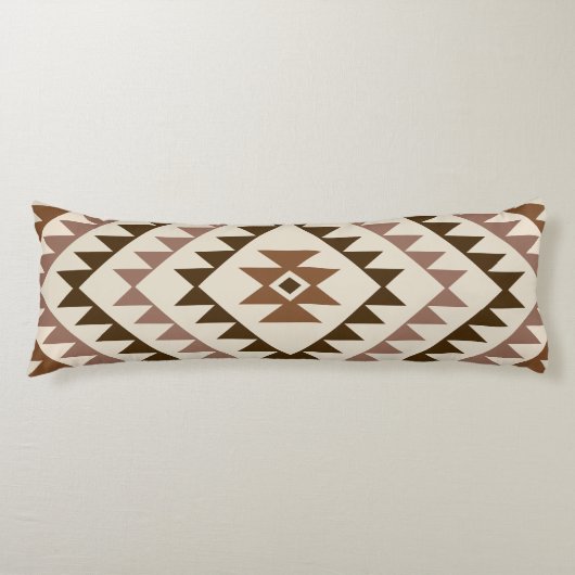 Aztec-Diamantmuster-Design Braun+Creme Seitenschläferkissen (Vorderseite)