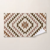 Aztec Diamond Motif Design Browns+Cream Badhandtuch Set (Handtuch)