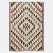 Aztec Diamond Motif Design Browns+Cream Decke (Vorderseite Vertikal)