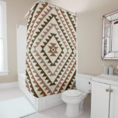 Aztec Diamond Motif Design Browns+Cream Duschvorhang (Beispiel)