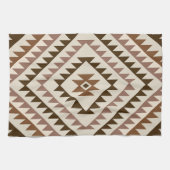 Aztec Diamond Motif Design Browns+Cream Geschirrtuch (Horizontal)
