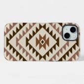 Aztec Diamond Motif Design Browns+Cream iPhone Hülle (Rückseite (Horizontal))