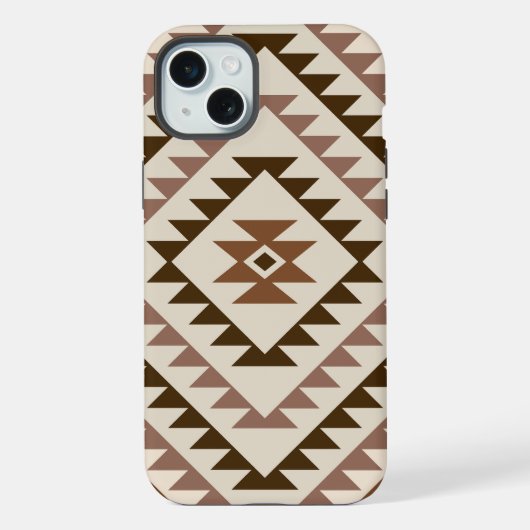 Aztec Diamond Motif Design Browns+Cream iPhone Hülle (Rückseite)