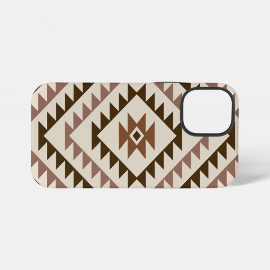 Aztec Diamond Motif Design Browns+Cream iPhone Hülle (Rückseite (Horizontal))