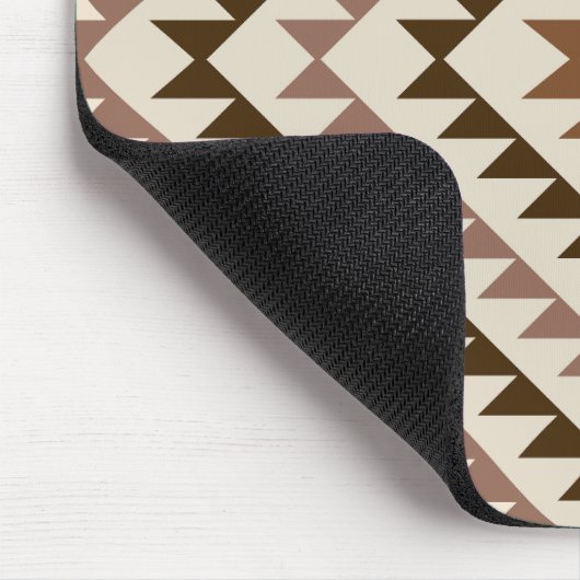 Aztec Diamond Motif Design Browns+Cream Mousepad (Ecke)