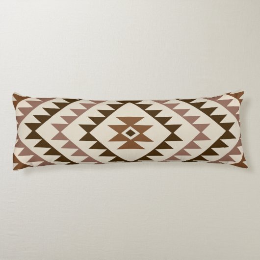 Aztec Diamond Motif Design Browns+Cream Seitenschläferkissen (Rückseite)