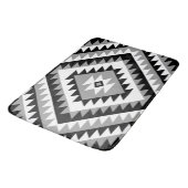 Aztec Diamond Motif Design Schwarz-weiß Grau Badematte (Schrägansicht)