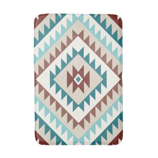 Aztec Diamond Motif Design Tees Creams Browns Badematte (Vorderseite Vertikal)