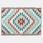 Aztec Diamond (v) Motif Design Teals Creams Browns Decke (Vorderseite)