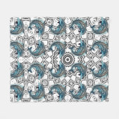 Aztec Dolphin Pattern Fleecedecke (Vorderseite (Horizontal))