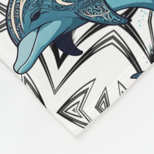 Aztec Dolphin Pattern Fleecedecke (Ecke)