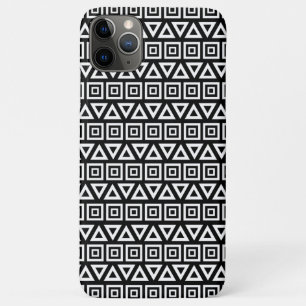 Aztec Dreiecke+Quadrate Muster Weiß auf Schwarz Case-Mate iPhone Hülle
