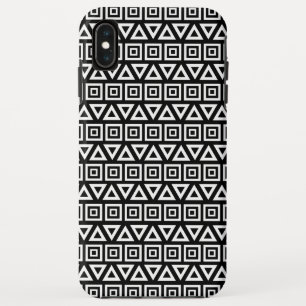 Aztec Dreiecke+Quadrate Muster Weiß auf Schwarz Case-Mate iPhone Hülle