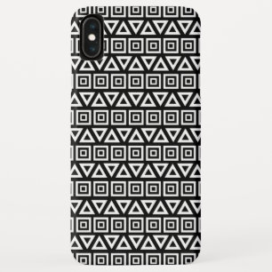 Aztec Dreiecke+Quadrate Muster Weiß auf Schwarz Case-Mate iPhone Hülle