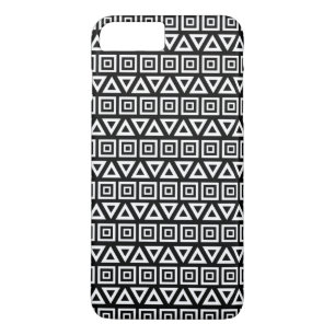 Aztec Dreiecke+Quadrate Muster Weiß auf Schwarz Case-Mate iPhone Hülle
