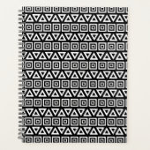 Aztec Dreiecke+Quadrate Muster Weiß auf Schwarz Planer (Vorderseite)