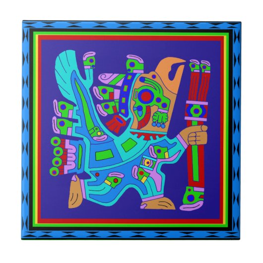 Aztec Eagle Warrior God Fliese (Vorderseite)