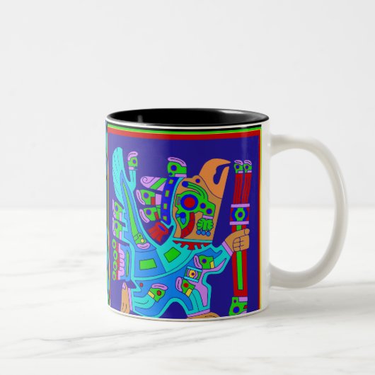 Aztec Eagle Warrior God Zweifarbige Tasse (Rechts)