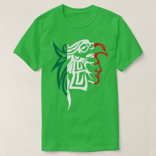 Aztec Eagle Warrior Mexican Flag T-Shirt (Design vorne)