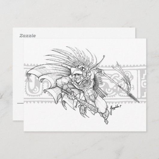 Aztec Eagle Warrior Postkarte (Vorne/Hinten)