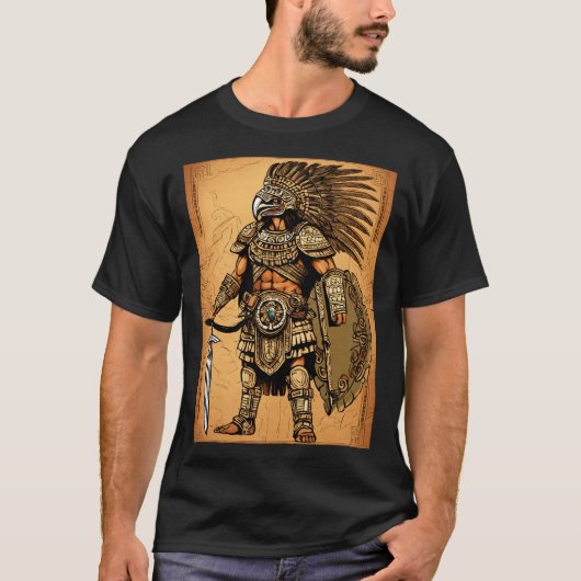 Aztec Eagle Warrior T - Shirt - Intricate Tattoo (Vorderseite)