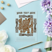 Aztec Eagle Warrior Tribal Alte Kunst Acryleinladungen (In Situ (Hochzeit))