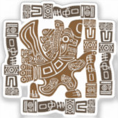 Aztec Eagle Warrior Tribal Alte Kunst Aufkleber (Vorderseite)