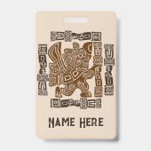 Aztec Eagle Warrior Tribal Alte Kunst Ausweis (Rückseite)