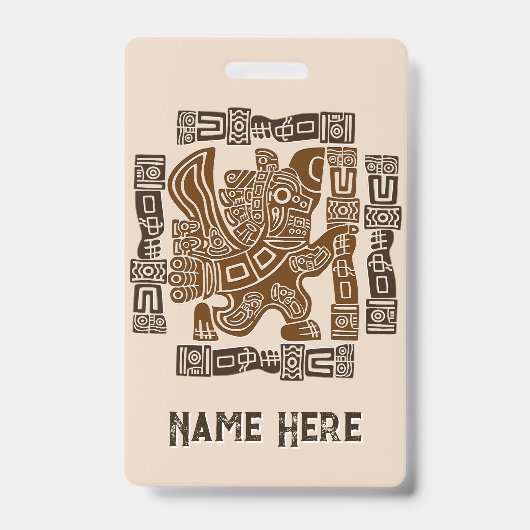 Aztec Eagle Warrior Tribal Alte Kunst Ausweis (Vorderseite)
