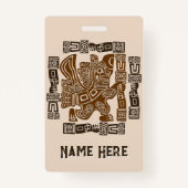 Aztec Eagle Warrior Tribal Alte Kunst Ausweis (Rückseite)