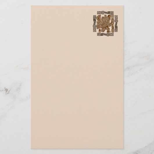 Aztec Eagle Warrior Tribal Alte Kunst Briefpapier (Vorderseite)