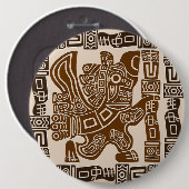 Aztec Eagle Warrior Tribal Alte Kunst Button (Vorne & Hinten)