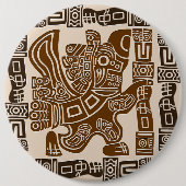 Aztec Eagle Warrior Tribal Alte Kunst Button (Vorderseite)