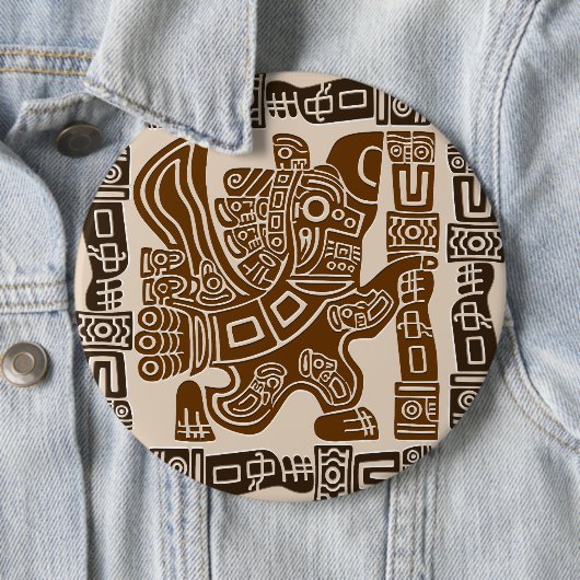 Aztec Eagle Warrior Tribal Alte Kunst Button (Beispiel)