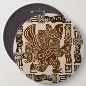 Aztec Eagle Warrior Tribal Alte Kunst Button (Vorne & Hinten)