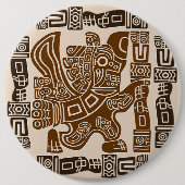 Aztec Eagle Warrior Tribal Alte Kunst Button (Vorderseite)