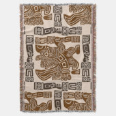 Aztec Eagle Warrior Tribal Alte Kunst Decke (Vorderseite Vertikal)