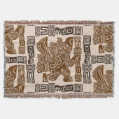Aztec Eagle Warrior Tribal Alte Kunst Decke (Vorderseite)