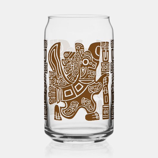 Aztec Eagle Warrior Tribal Alte Kunst Dosenglas (Vorderseite)