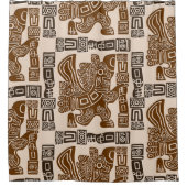 Aztec Eagle Warrior Tribal Alte Kunst Duschvorhang (Vorderseite)