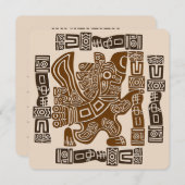 Aztec Eagle Warrior Tribal Alte Kunst Einladung (Vorne/Hinten)