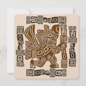 Aztec Eagle Warrior Tribal Alte Kunst Einladung (Vorderseite)