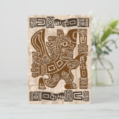 Aztec Eagle Warrior Tribal Alte Kunst Einladung (Stehend Vorderseite)