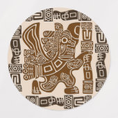 Aztec Eagle Warrior Tribal Alte Kunst Etiketten (Design 1)