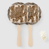 Aztec Eagle Warrior Tribal Alte Kunst Fächer (Vorne und Hinten)