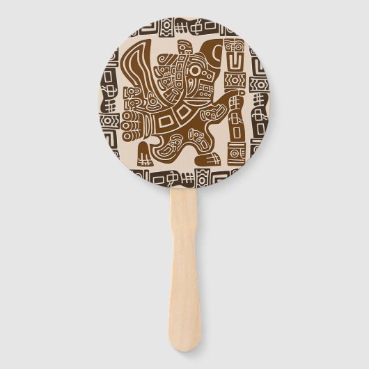 Aztec Eagle Warrior Tribal Alte Kunst Fächer (Vorderseite)