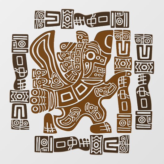 Aztec Eagle Warrior Tribal Alte Kunst Fensteraufkleber (Blatt)