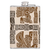 Aztec Eagle Warrior Tribal Alte Kunst Flachmann (Rückseite)