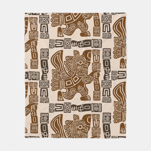 Aztec Eagle Warrior Tribal Alte Kunst Fleecedecke (Vorderseite)