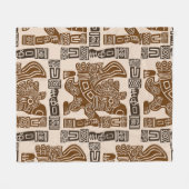 Aztec Eagle Warrior Tribal Alte Kunst Fleecedecke (Vorderseite (Horizontal))